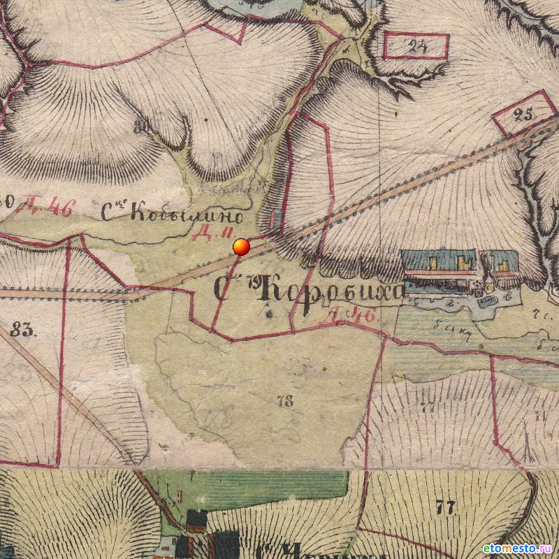 Деревня Лужки. Лысковский район.На картах Менде 1850 года. 